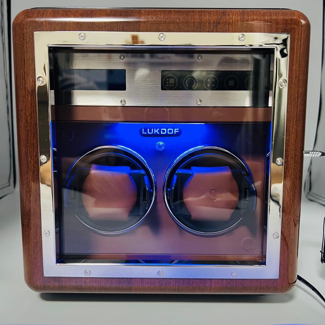 lukdof 新作 2本巻き上げ& 3本収納 腕時計 ウォッチワインダー