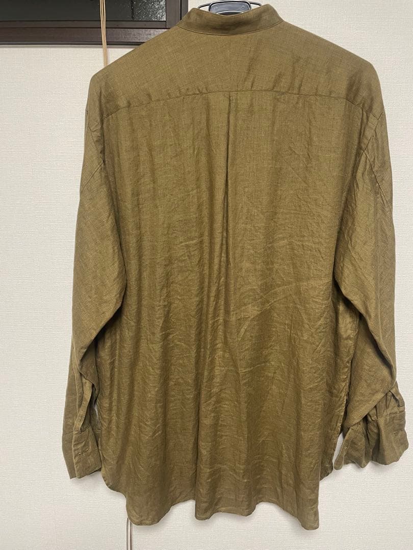 美品　MARKAWARE ヘンプシャツ オリーブ色 長袖