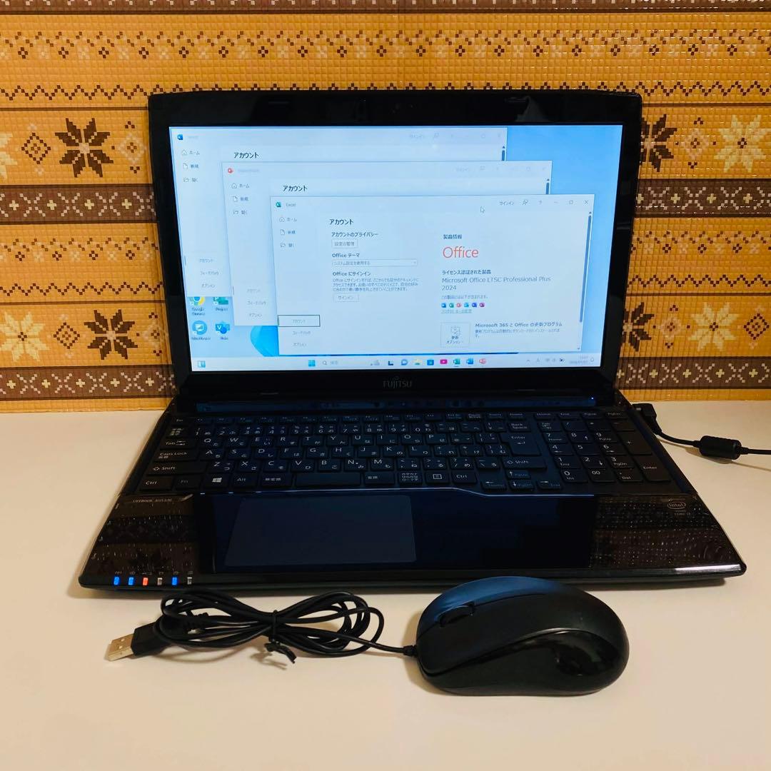 Y8 Fujitsuノートパソコンi7メモリ8G高速Windows11オフィス付