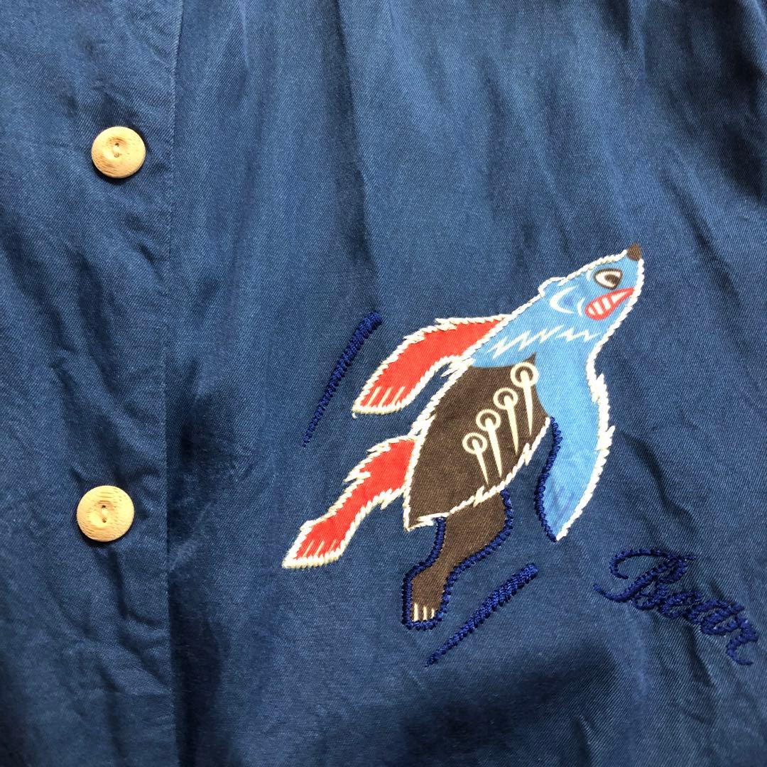 HUMAN MADE イッカク&ベアー刺繍入りアロハシャツ Ｌ