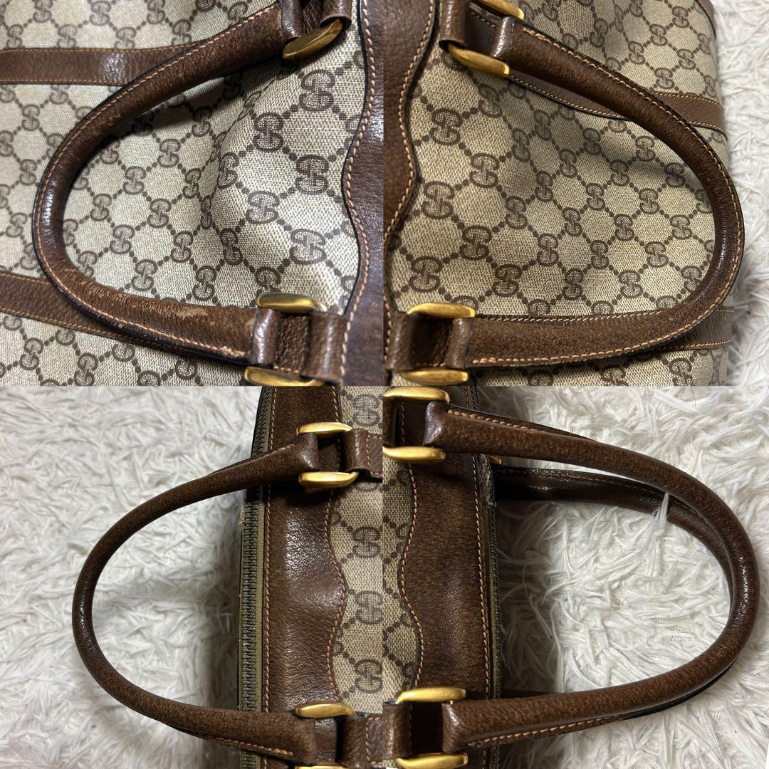 【正規品】オールドグッチ PVC ハンドバッグ ミニボストン ヴィンテージ 茶