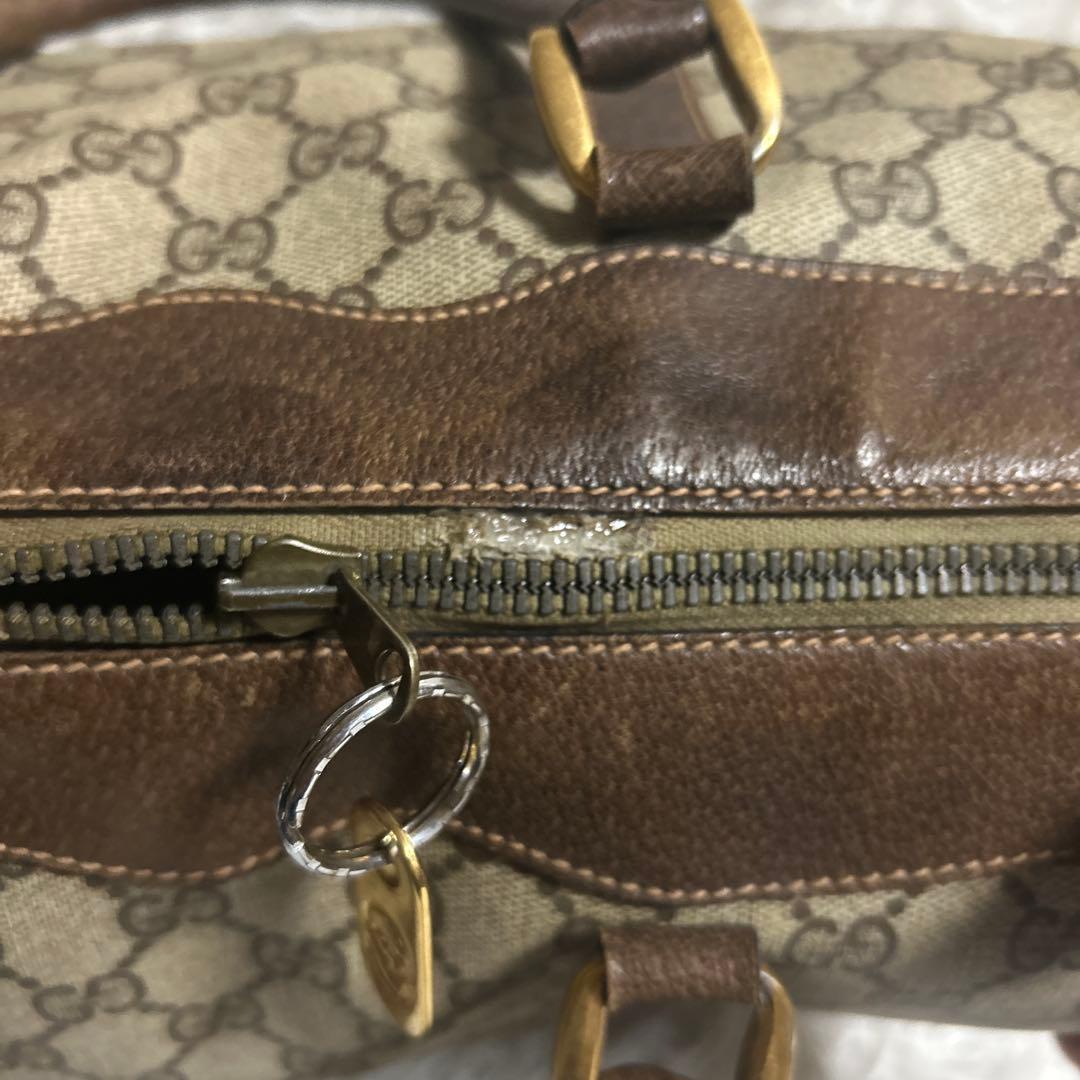 【正規品】オールドグッチ PVC ハンドバッグ ミニボストン ヴィンテージ 茶