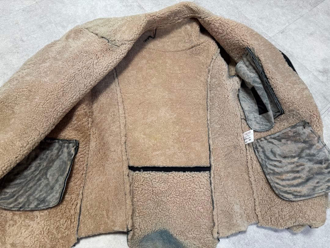 GalaabenD リアルムートン ライダースジャケット