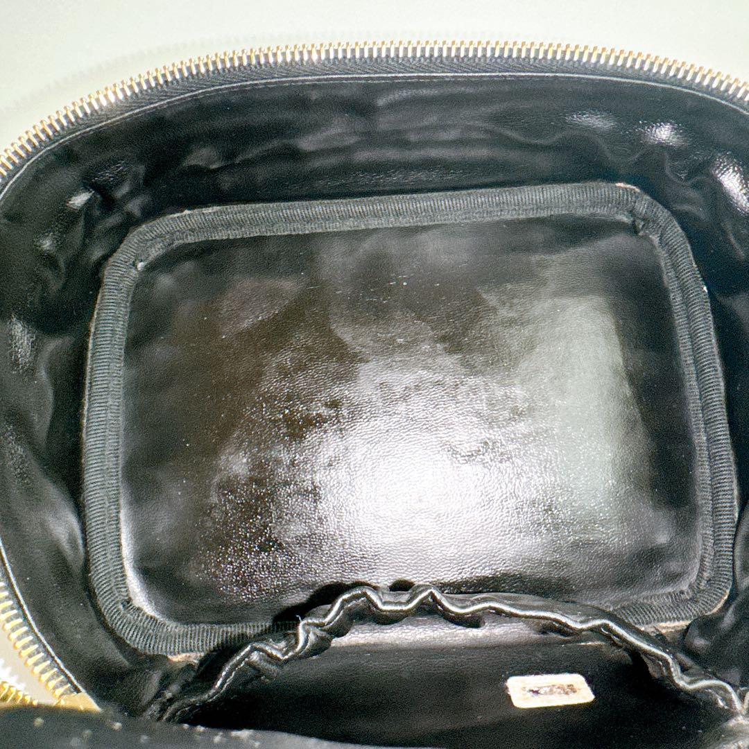 シャネル バニティ ハンド バッグ ポーチ ラムスキン マトラッセ ビコローレ