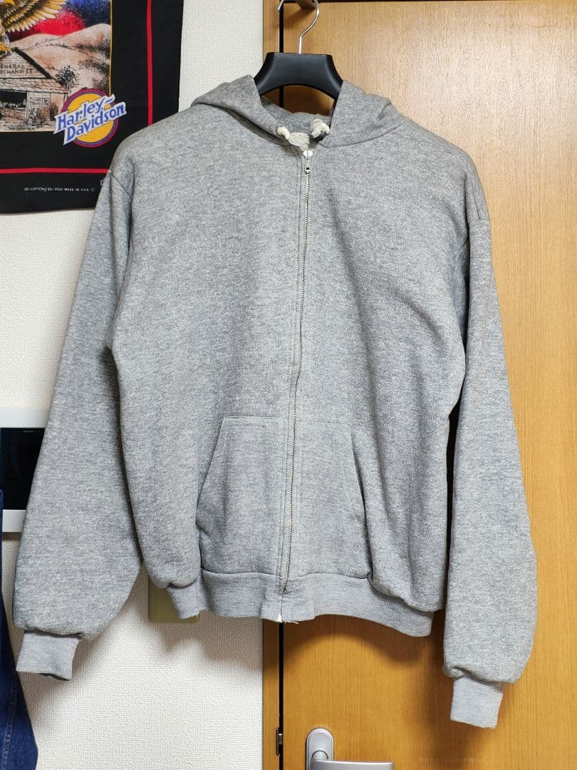 60s 裏サーマル ジップパーカー USA製 霜降り 46 XL