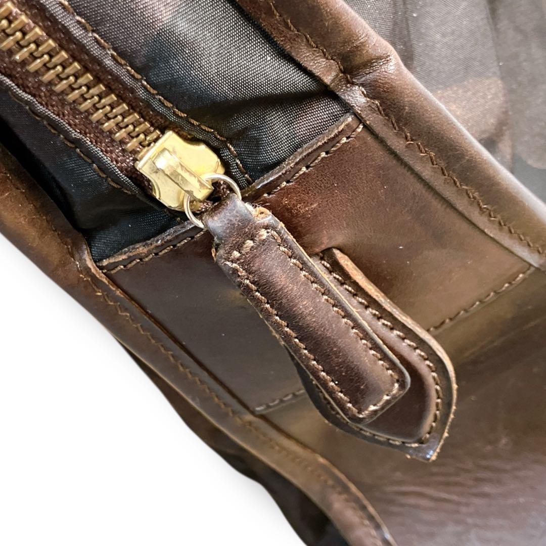 フェリージ イタリア製 A4収納可 カモフラ柄 ブリーフケース ブラウン