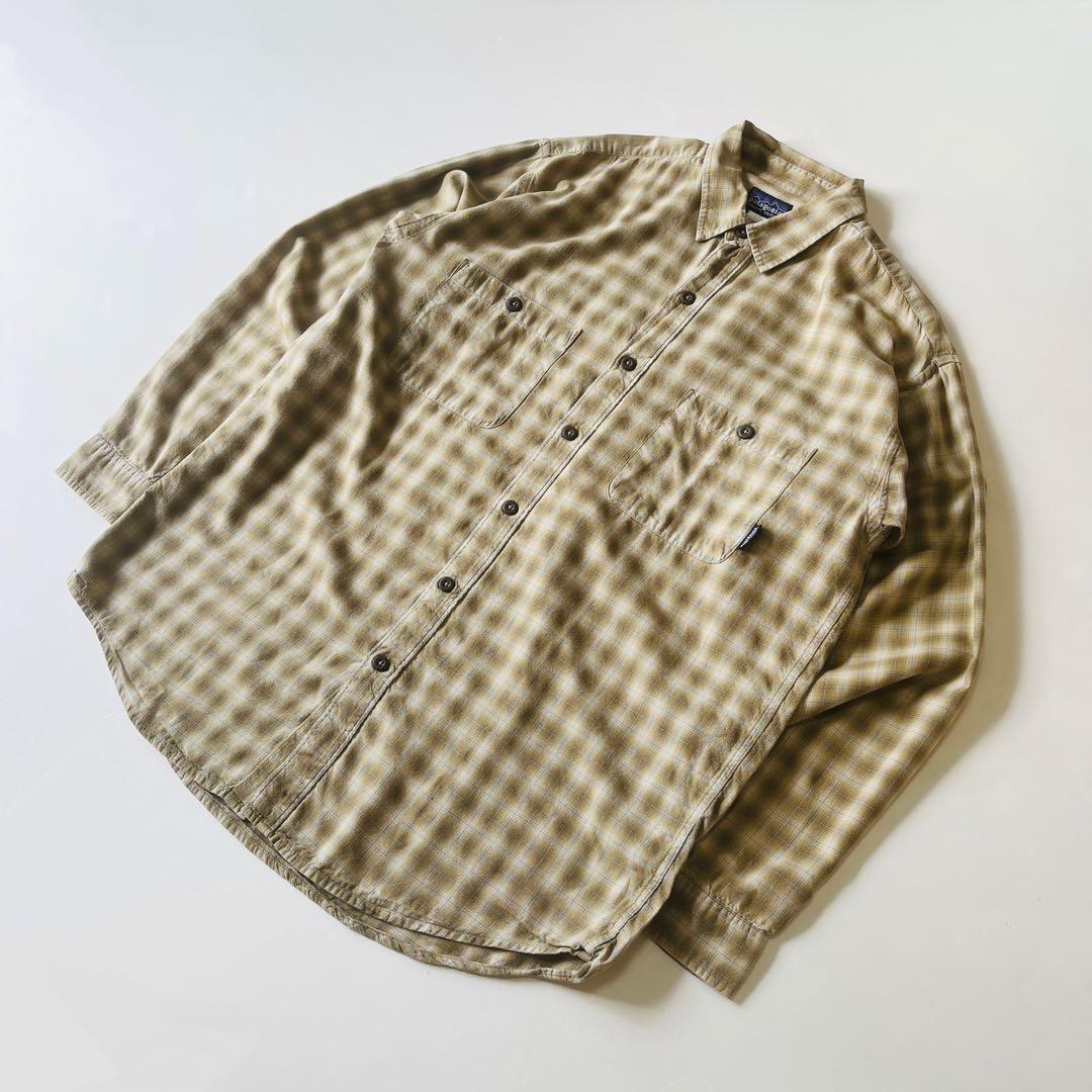 Patagonia 2005年製 L/Sフランネルシャツ オンブレ ルーマニア製