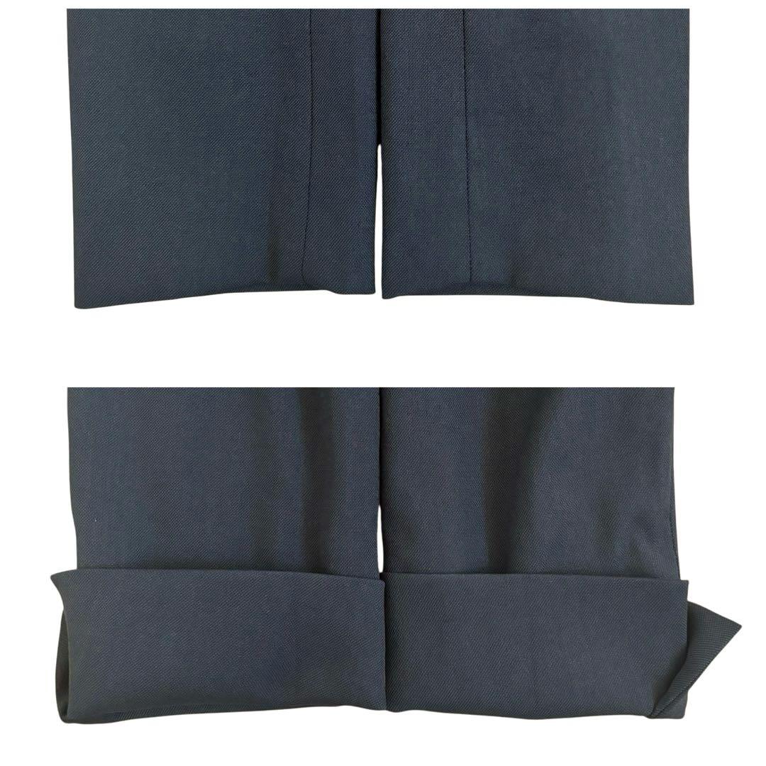 プラステ　パンツスーツ　上下　ノーカラージャケット　セットアップ　背抜き　麻混