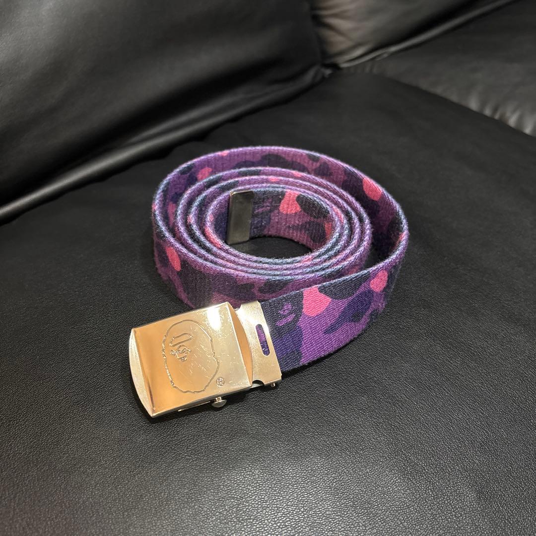 A BATHING APE ガチャベルト パープル シルバーバックル