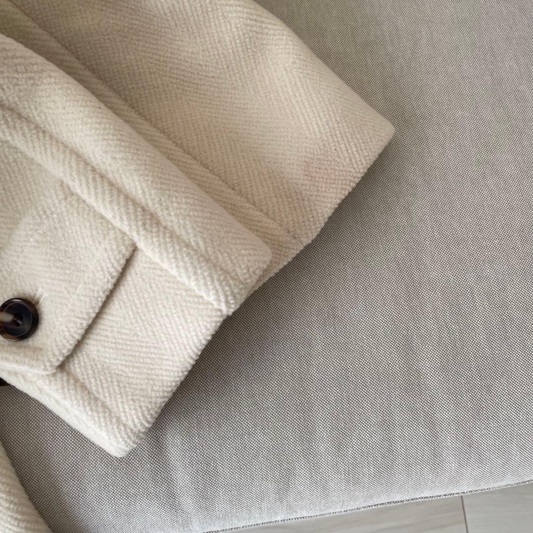 オールドイングランド 定番 クラッシックダッフルコート アイボリー白 S〜M