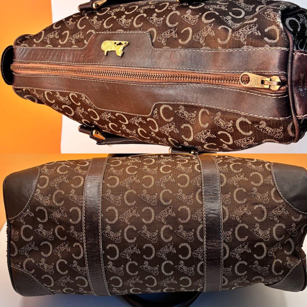 CELINE セリーヌ マカダム柄 ボストンバッグ トラベル オールドセリーヌ