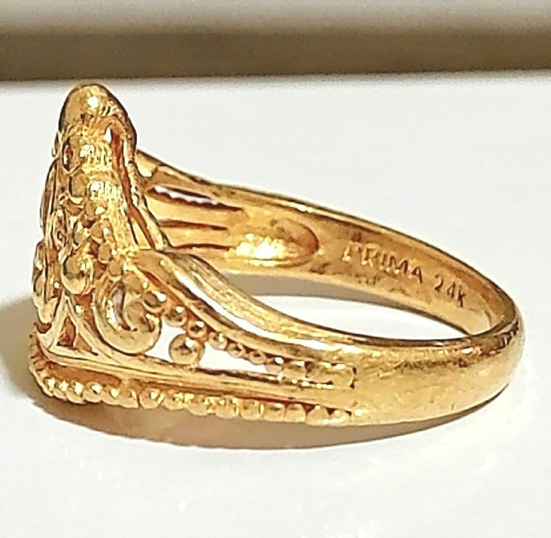 プリマゴールドPRIMA GOLD 純金(24K) クラウンモチーフリング 9号