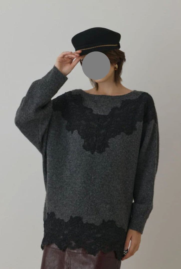 ＊ダイアグラム＊レース付プルオーバー セーター