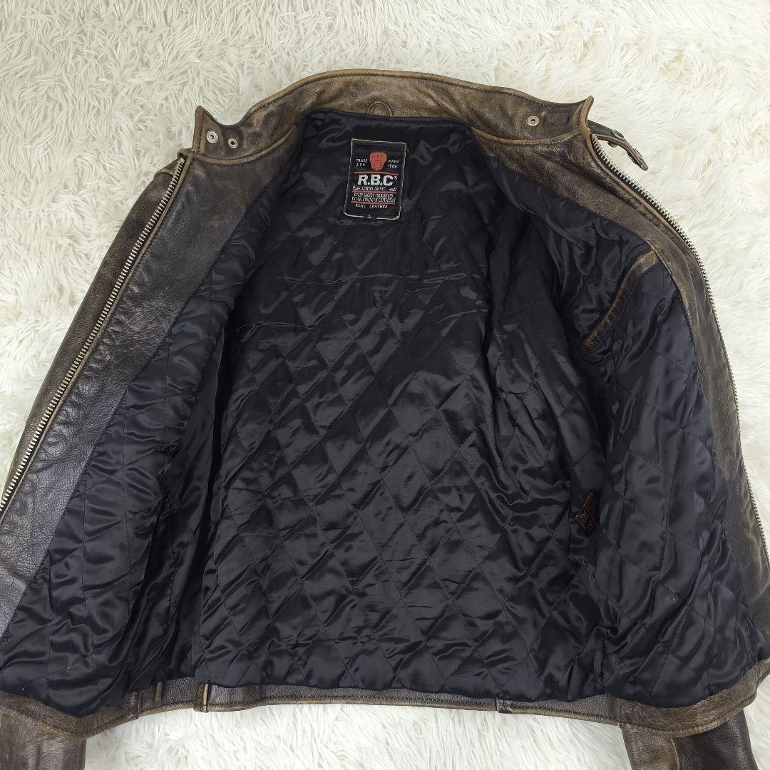 ✨美品✨ R.B.C アールビーシー シングルライダースジャケット レザー 茶色