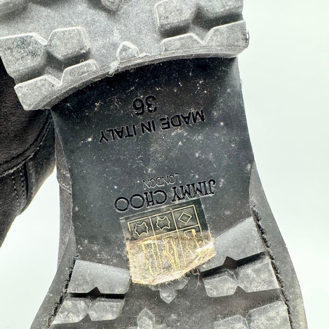 JIMMYCHOO ジミーチュウ　スエードバイカーバックルブーツ