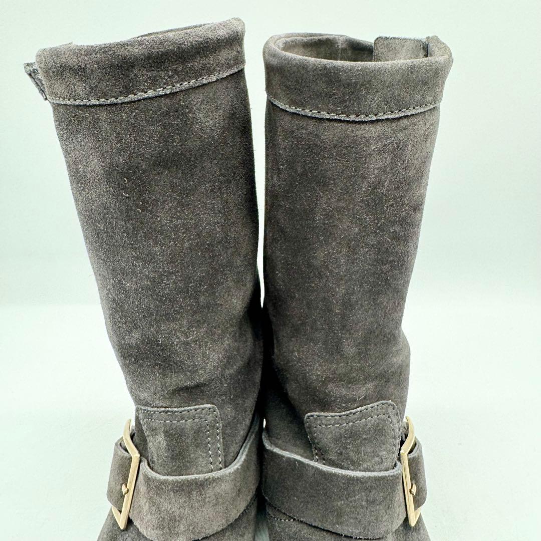 JIMMYCHOO ジミーチュウ　スエードバイカーバックルブーツ