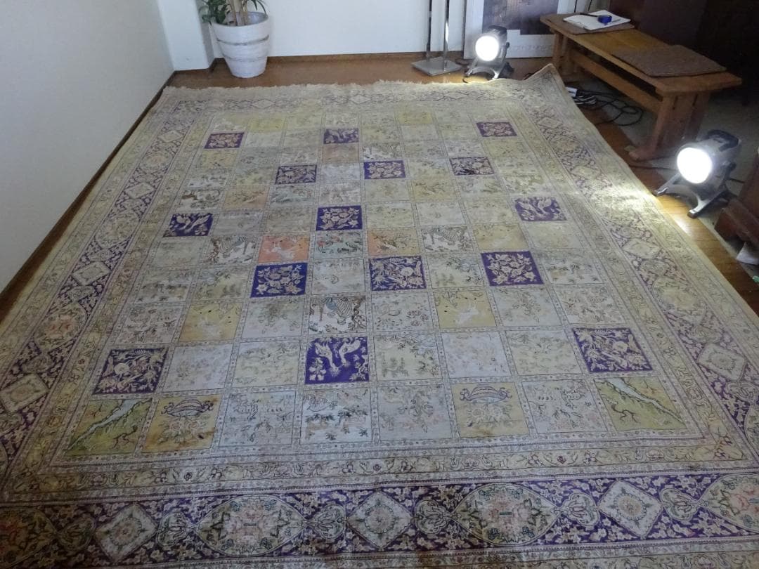 ペルシャ絨毯　シルク　307×246センチ　大判　インテリアラグ　カーペット