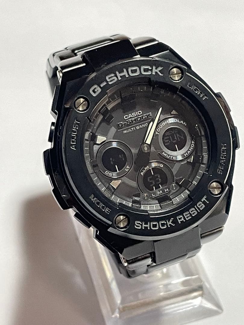 G-SHOCKブラックメタルバンド腕時計電波ソーラーGST-W300 G