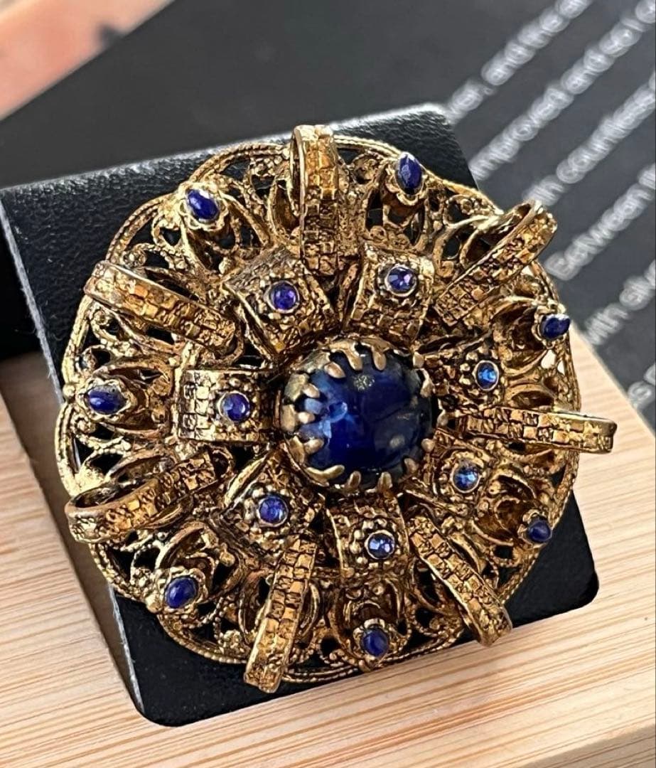 Germany agateガラス ヴィンテージブローチB115