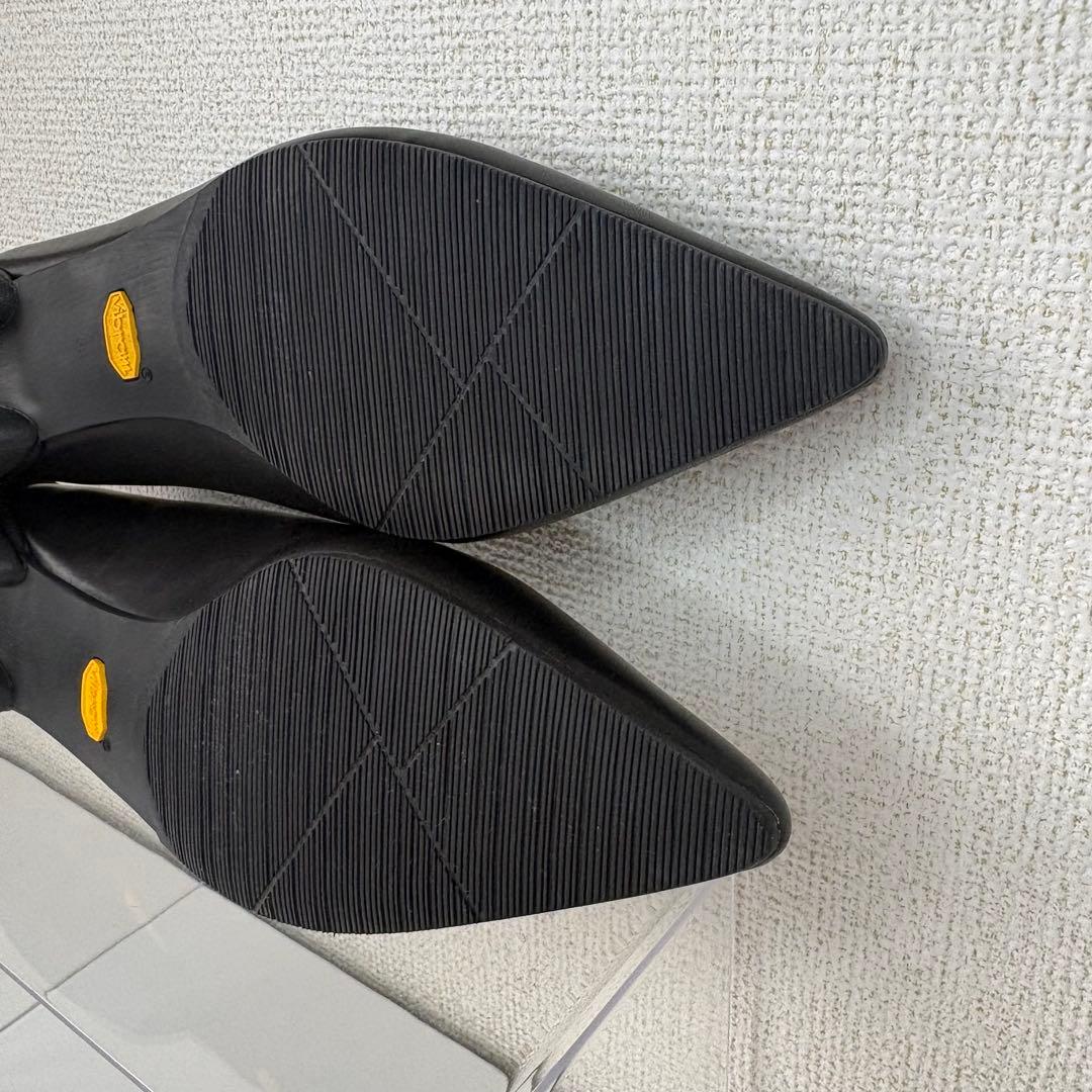 SHISEI シーセイ　パンプス　38 25cm 黒　レザー　ブラック　フラット