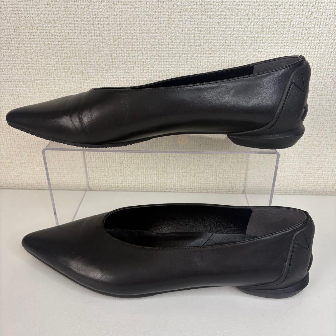 SHISEI シーセイ　パンプス　38 25cm 黒　レザー　ブラック　フラット