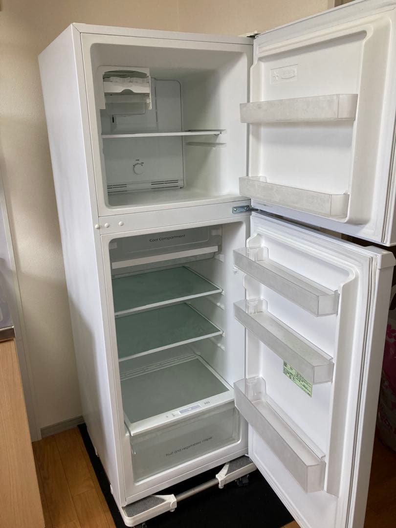 2ドア冷蔵庫 ホワイト 直冷式