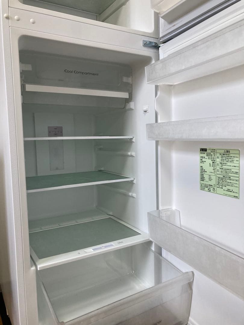2ドア冷蔵庫 ホワイト 直冷式