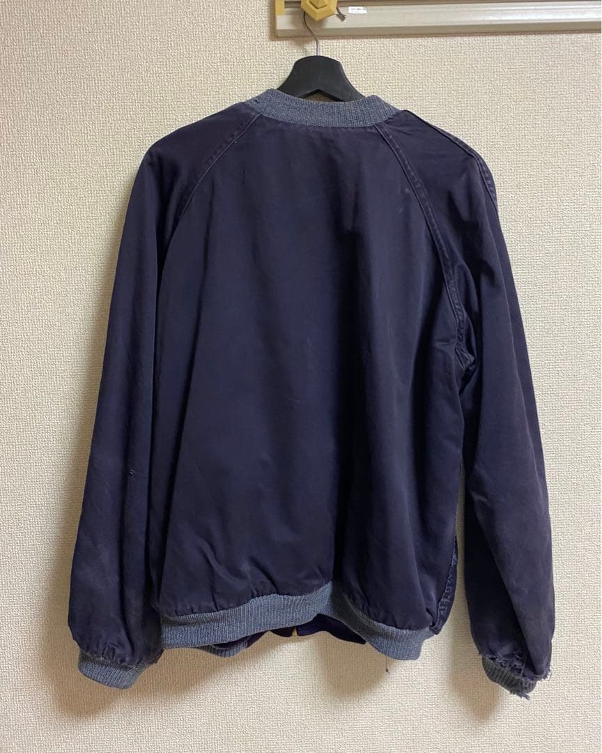1950s ビンテージ　コットン　ブルゾン　スタジャン　茄子紺　USA MA-1