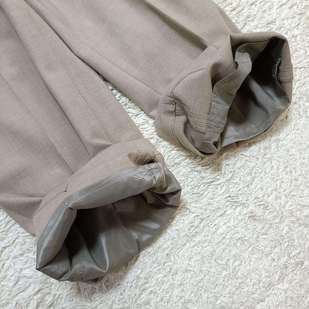 【美品】グリーンレーベルリラクシング ノーカラースーツ ワイドパンツ 40