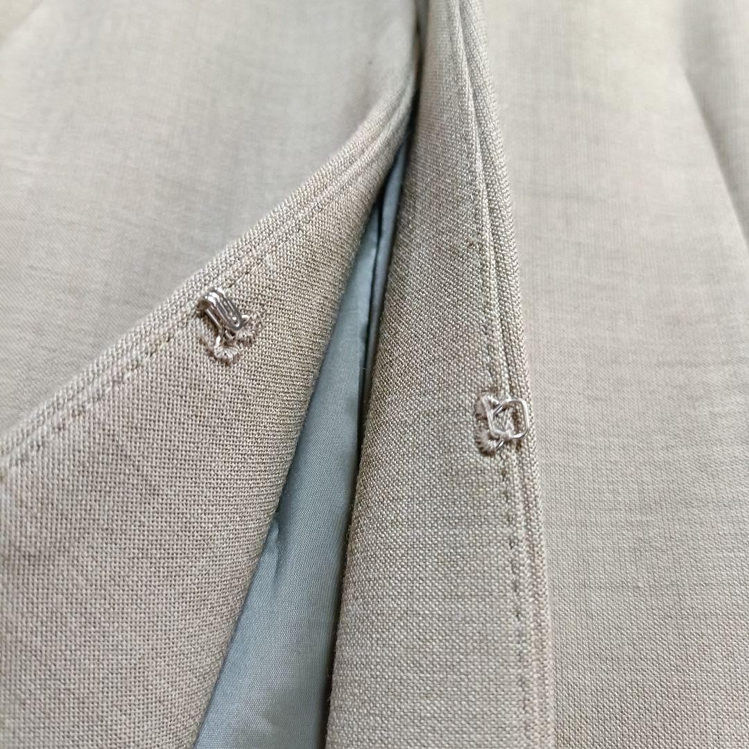 【美品】グリーンレーベルリラクシング ノーカラースーツ ワイドパンツ 40