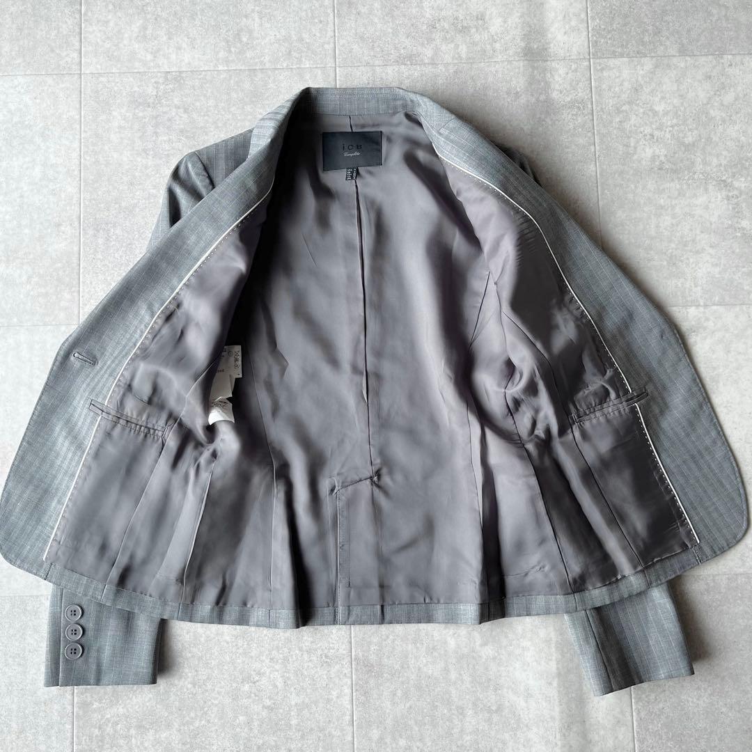 【美品】iCB complete ストライプ パンツスーツ セットアップ グレー