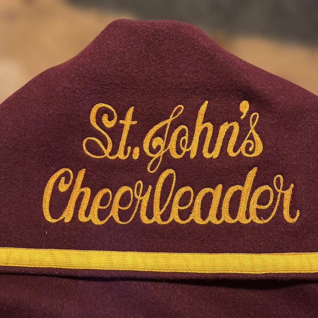 美品　ヴィンテージ 70’s セーラー襟 スタジャン エンジ　ワインレッド 古着