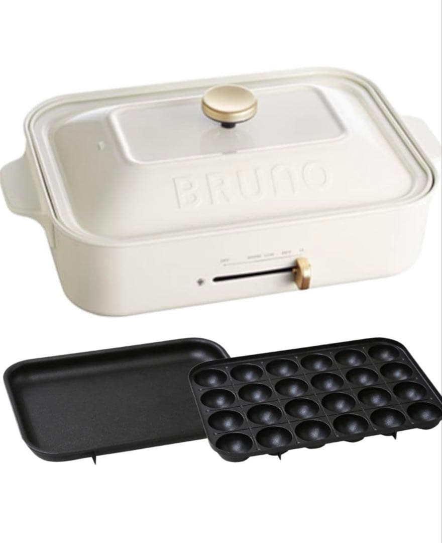 新品 BRUNO コンパクトホットプレート ホワイト プレートセットBOE021