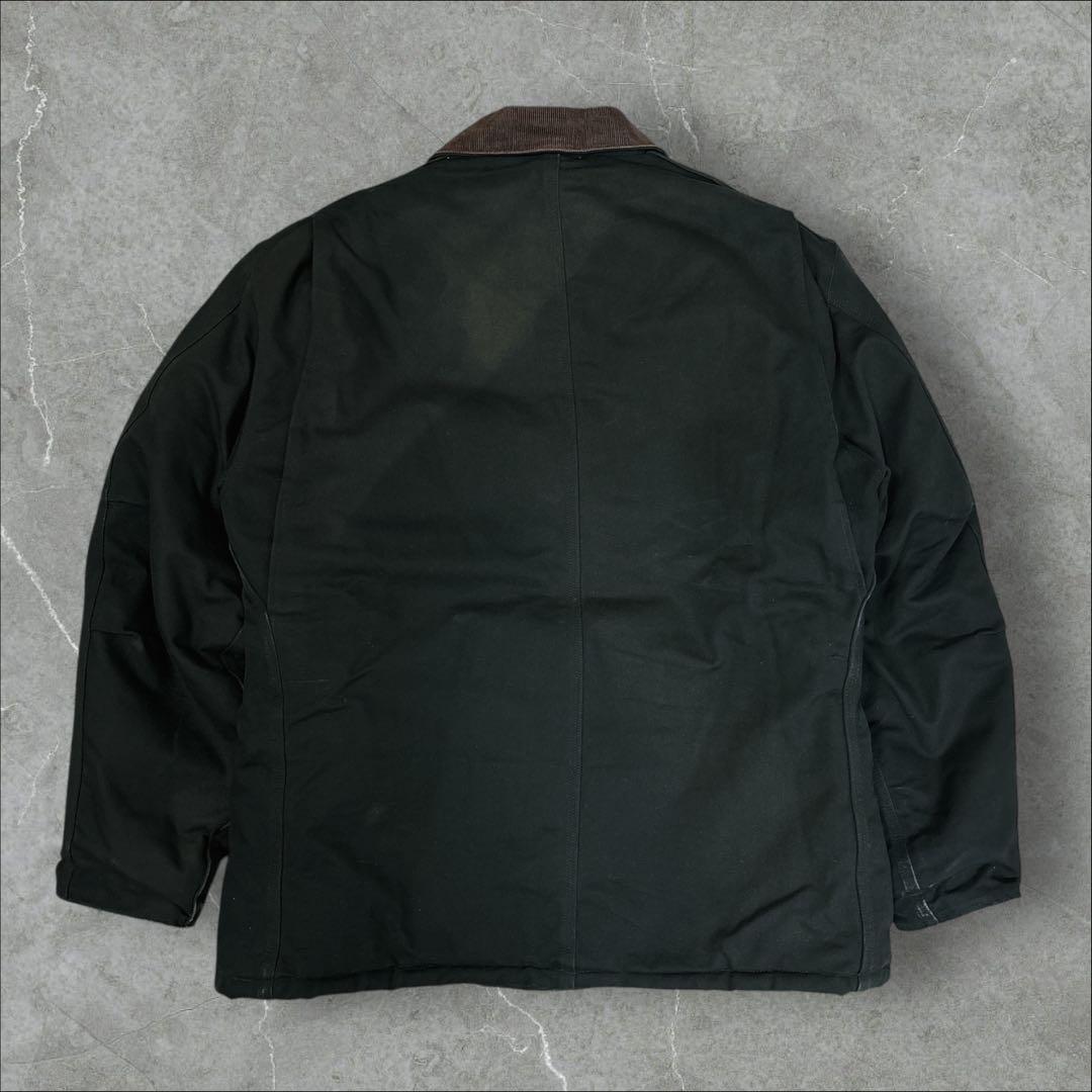 54]カーハート パッチロゴ ダック地 トラディッショナルコートジャケット古着