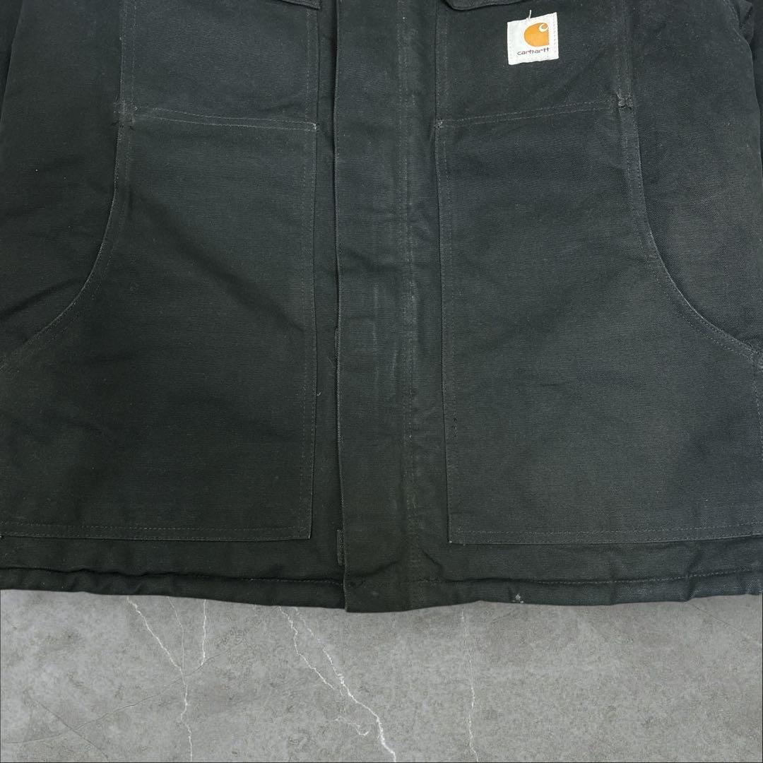 54]カーハート パッチロゴ ダック地 トラディッショナルコートジャケット古着