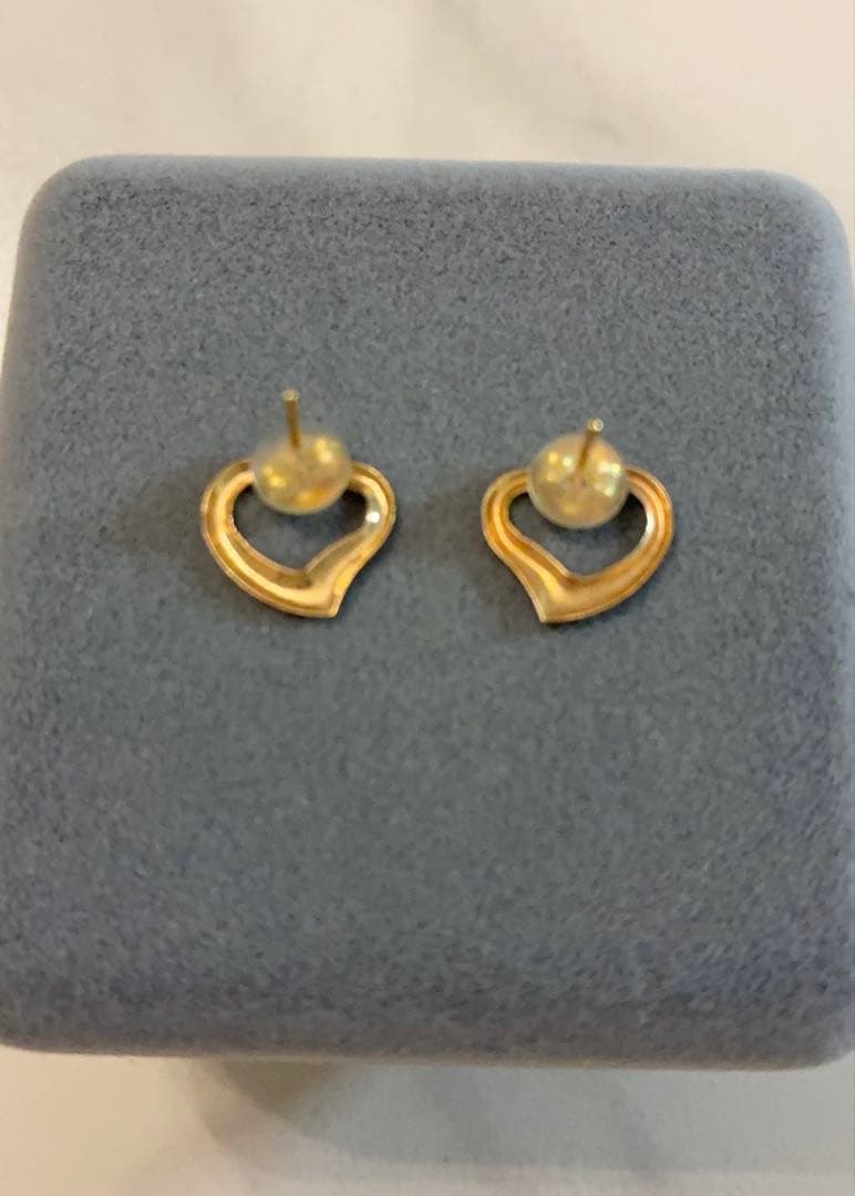 K18 ピアスハート型