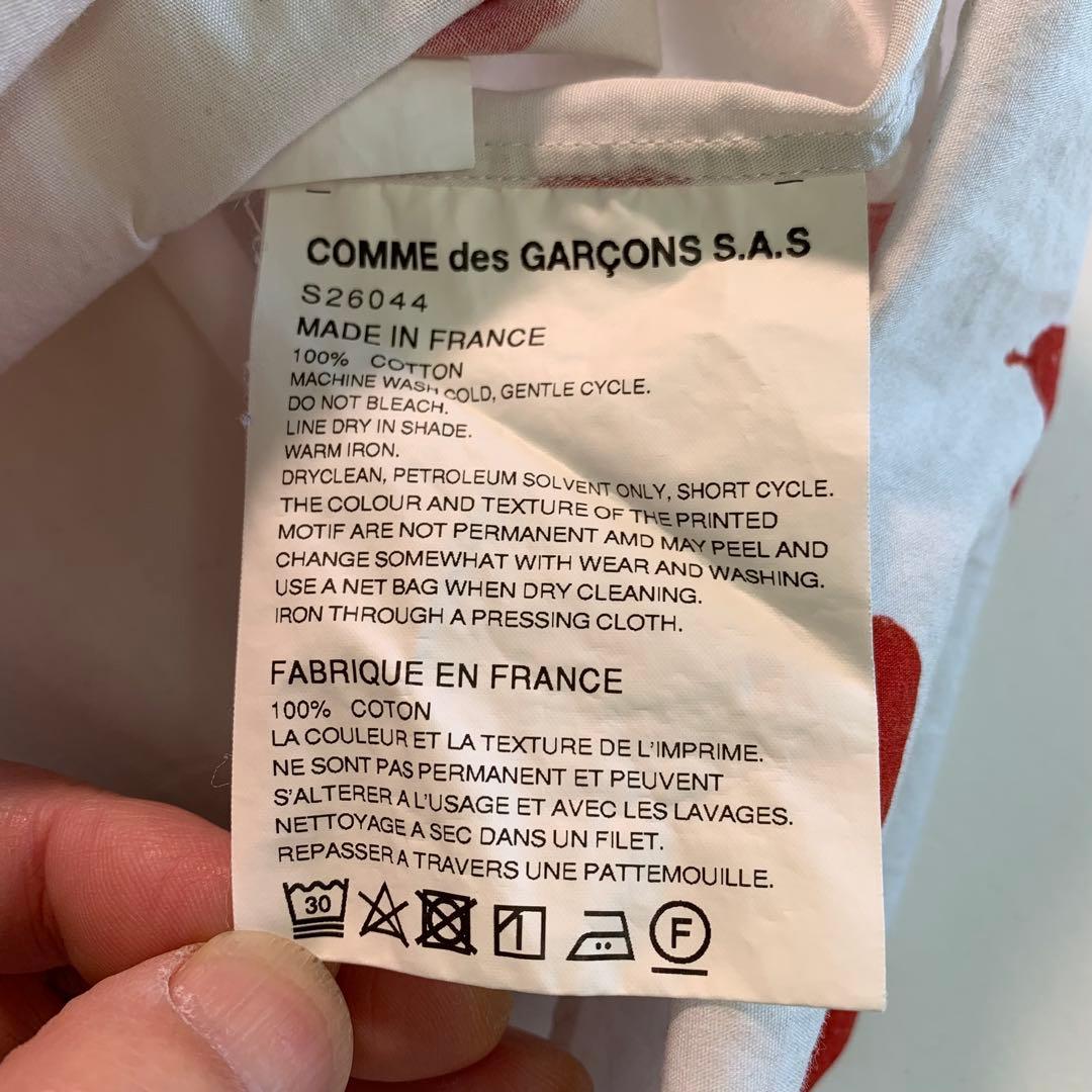 COMME des GARCONS 赤いドット柄 ドレスシャツ 長袖シャツ M