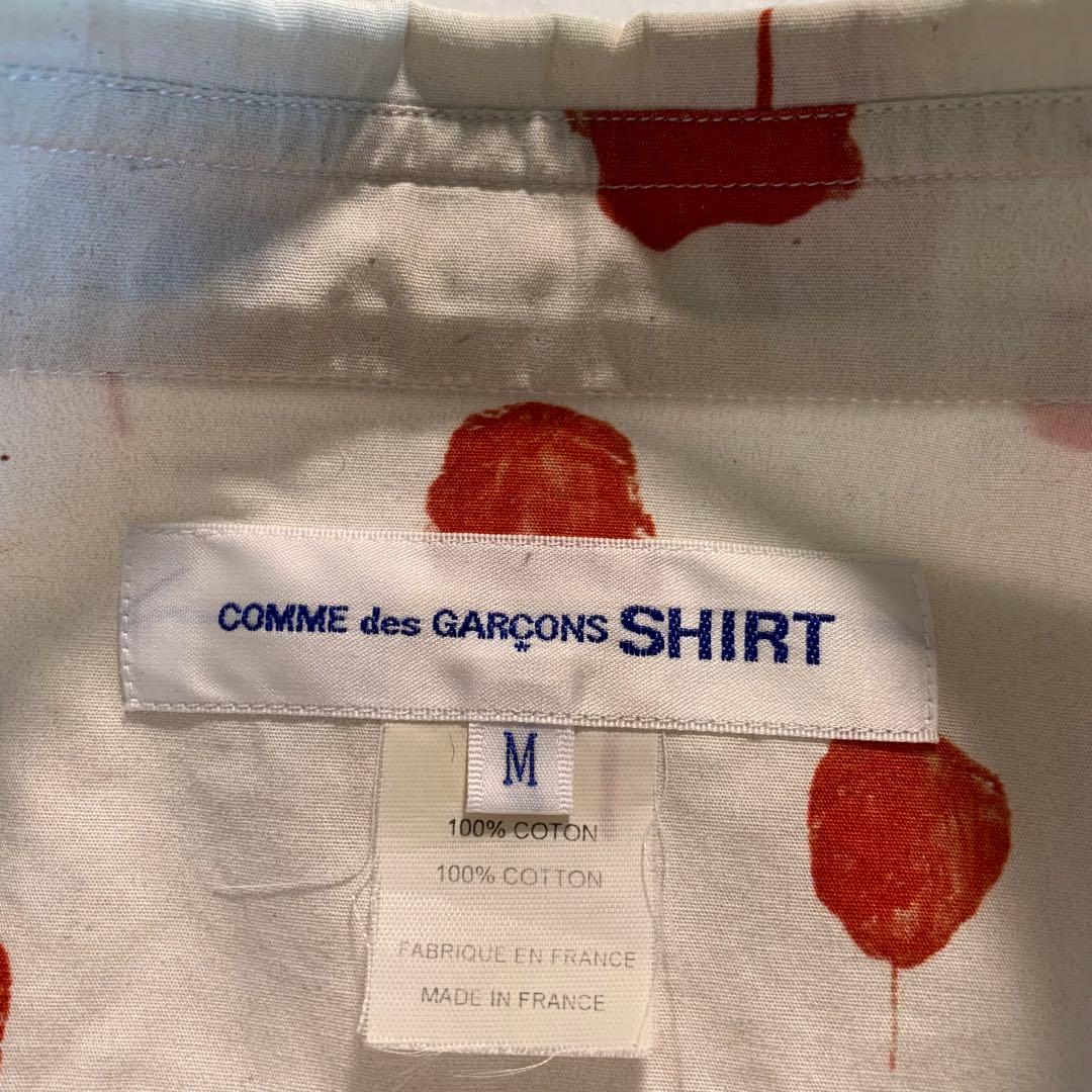 COMME des GARCONS 赤いドット柄 ドレスシャツ 長袖シャツ M