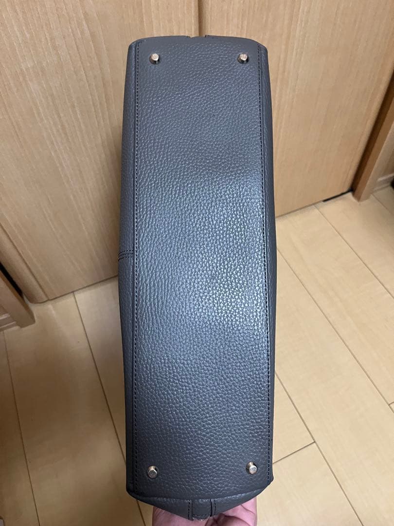 ユナイテッドアローズ ラウンドブリーフケース 牛革 グレー