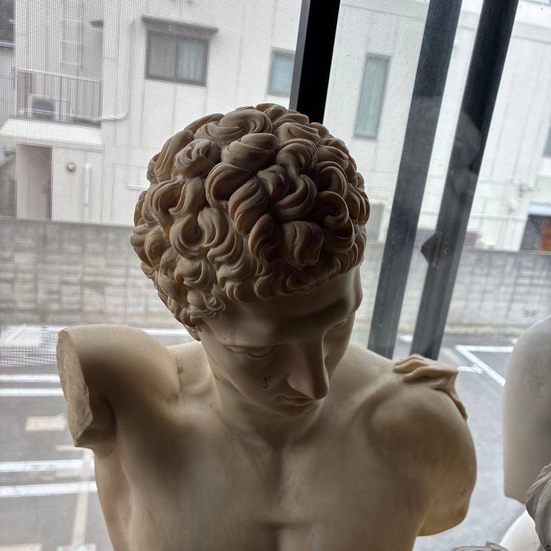 特大@めちゃ重い古典的男性胸像 大理石製