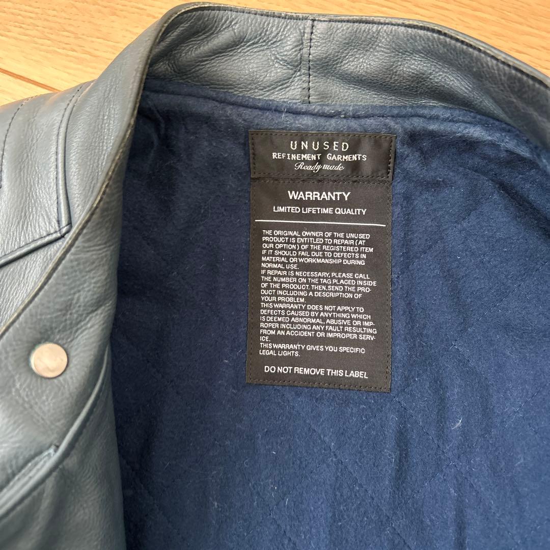 UNUSED ライダース　サイズ3 アンユーズド　レザージャケット ブルー