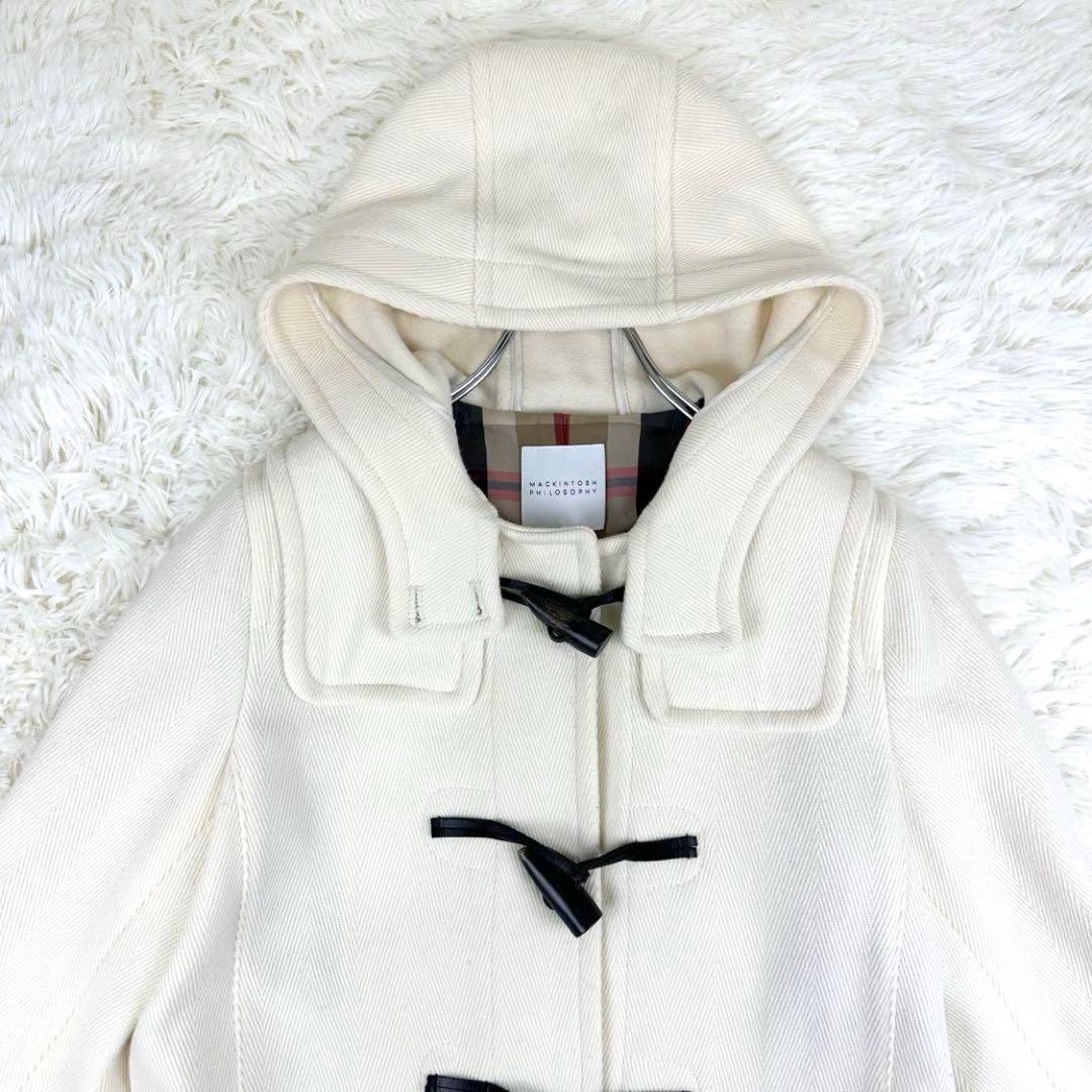 MACKINTOSH　ヘリンボーンダッフルコート　ロング丈　フード付き　チェック