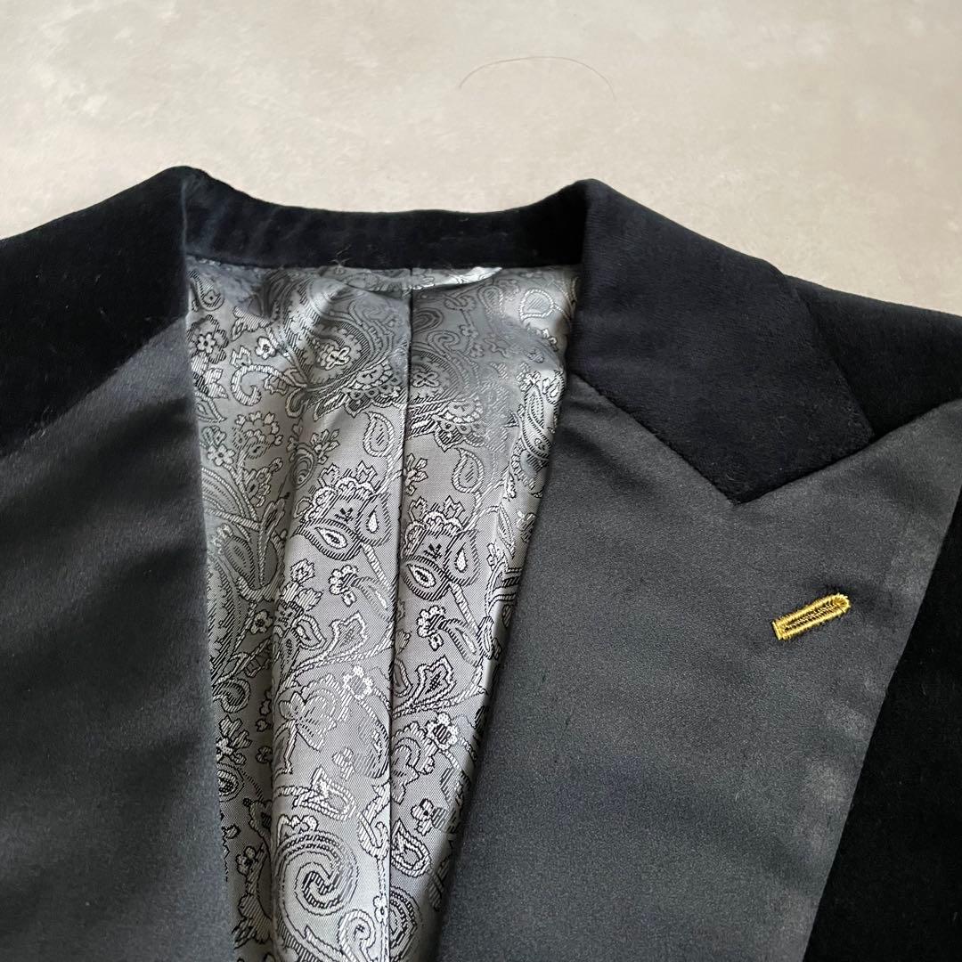 Quartet UMEDA オーダージャケット ベロア 裏地ペイズリー ブラック