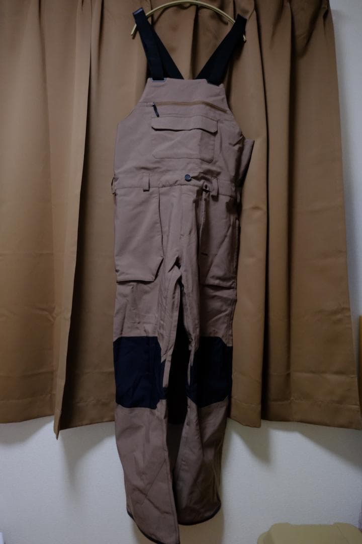 【美品】VOLCOM　ブラウン　ビブパンツ スノーボード用　XLサイズ