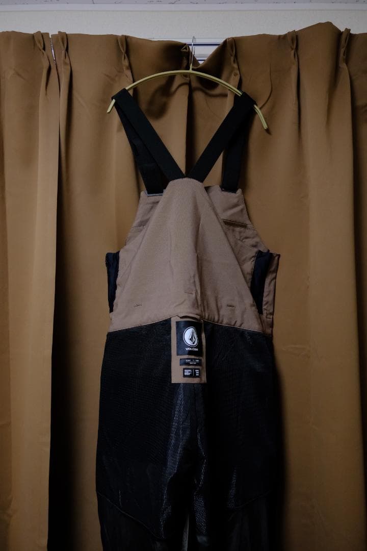 【美品】VOLCOM　ブラウン　ビブパンツ スノーボード用　XLサイズ