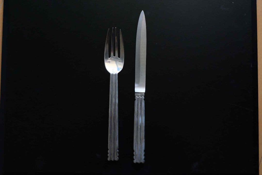 銀メッキ/カトラリーセット/Puiforcatテーブルナイフとフォークセット