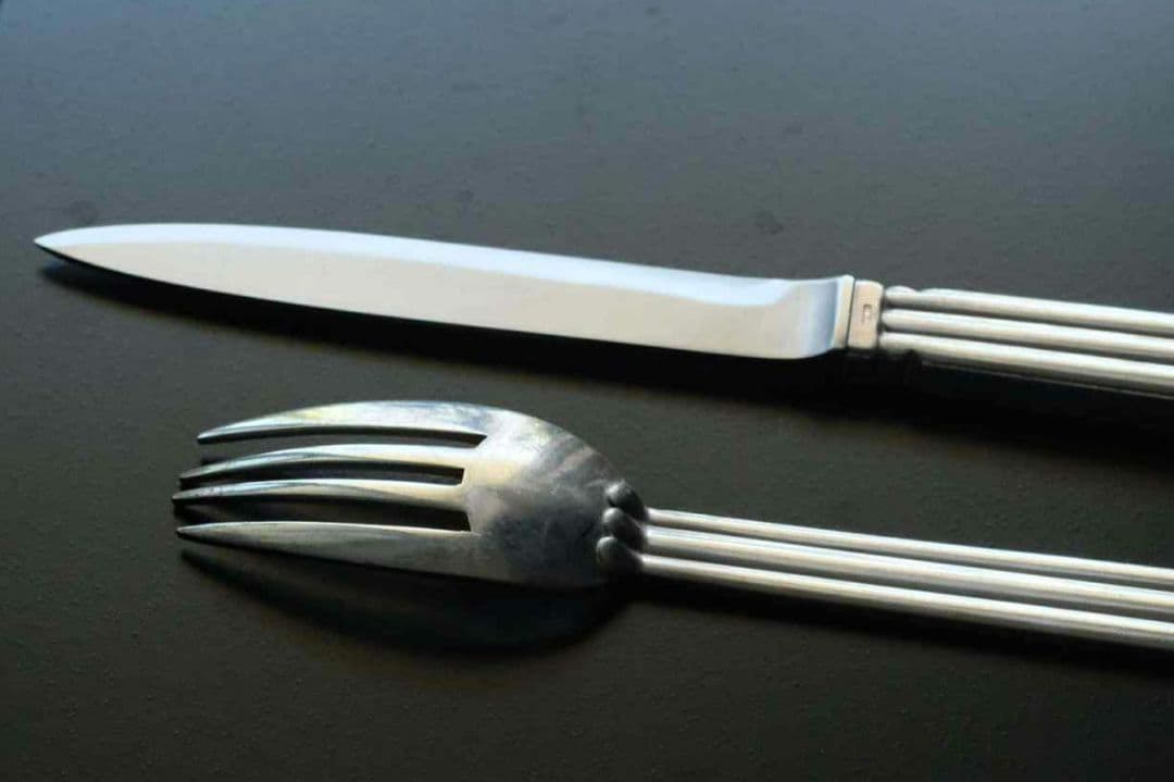 銀メッキ/カトラリーセット/Puiforcatテーブルナイフとフォークセット