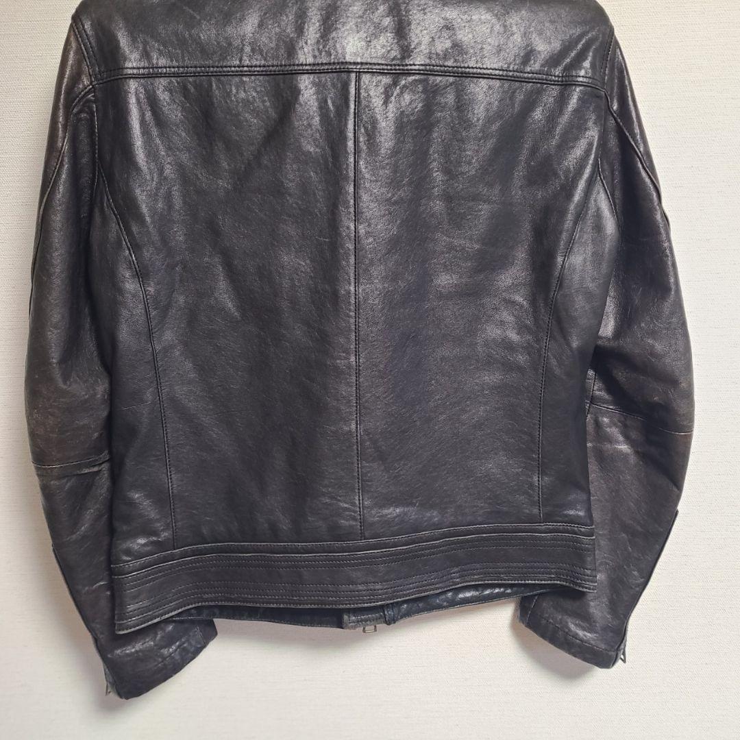 バーバリーブラックレーベル レザー ライダースジャケット スタンドカラー ファー