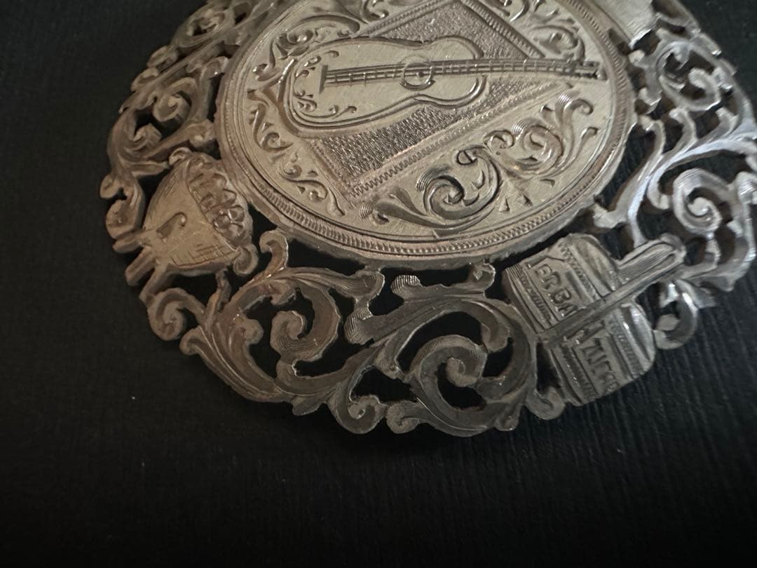 Vintage アルゼンチン 銀製ブローチ/楽器/タンゴ