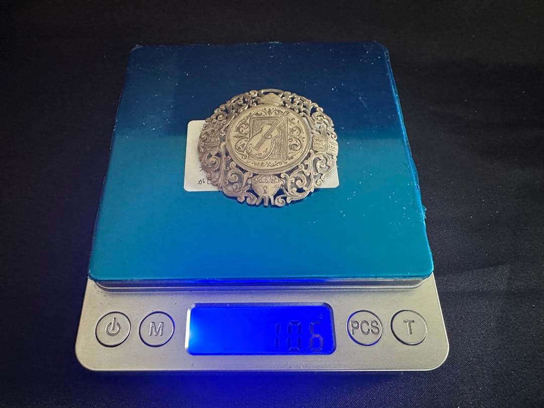 Vintage アルゼンチン 銀製ブローチ/楽器/タンゴ